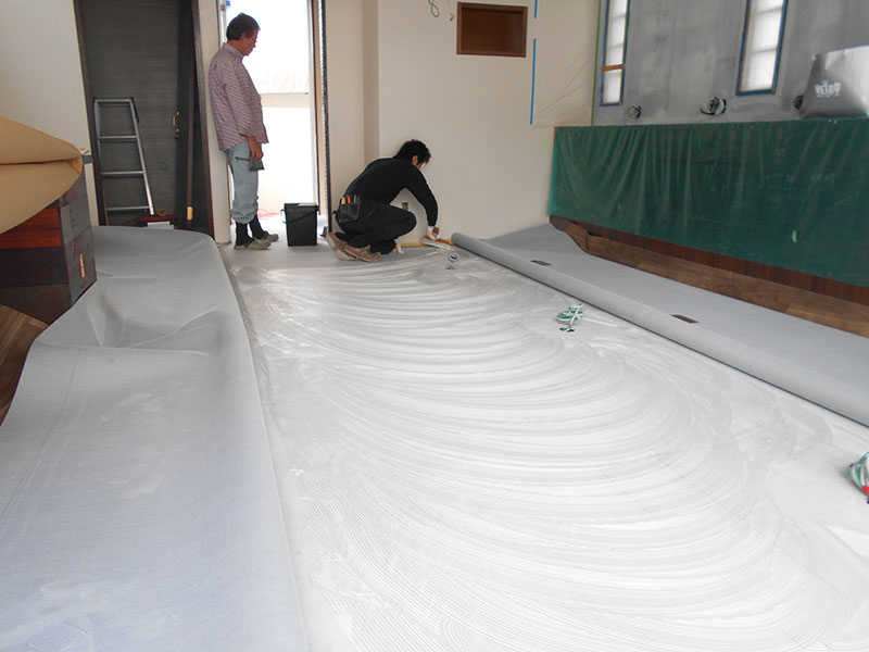 那覇店舗床仕上げ