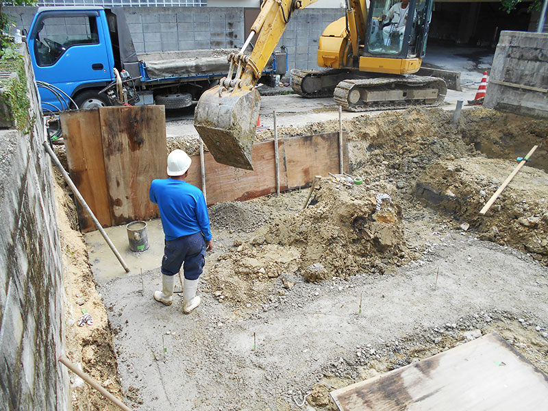 三原狭小戸建て住宅地業