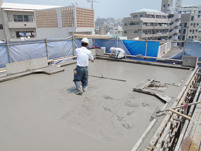 三原狭小建売コンクリ打設